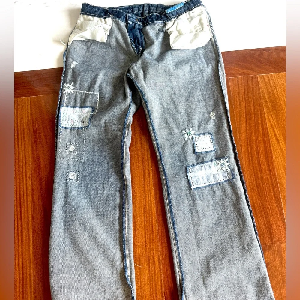 Gap Denim Jeans GIRLS Plus Pants Size 18 Plus Adjustable waist Patchwork